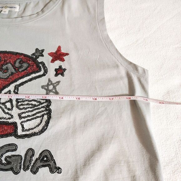 Stewart Simmons Georgia Bulldogs Sequin Helmet Tank Top Medium UGA Dawgs Gameday - Picture 10 of 10